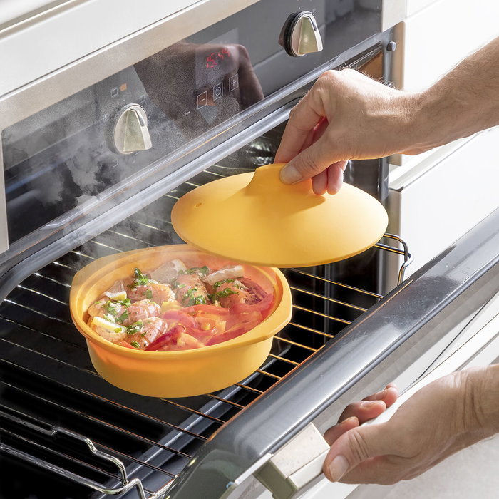 Cuiseur à Vapeur en Silicone Multifonction avec Recettes Silicotte InnovaGoods Cuiseur à Vapeur en Silicone Multifonction avec Recettes Silicotte InnovaGoods