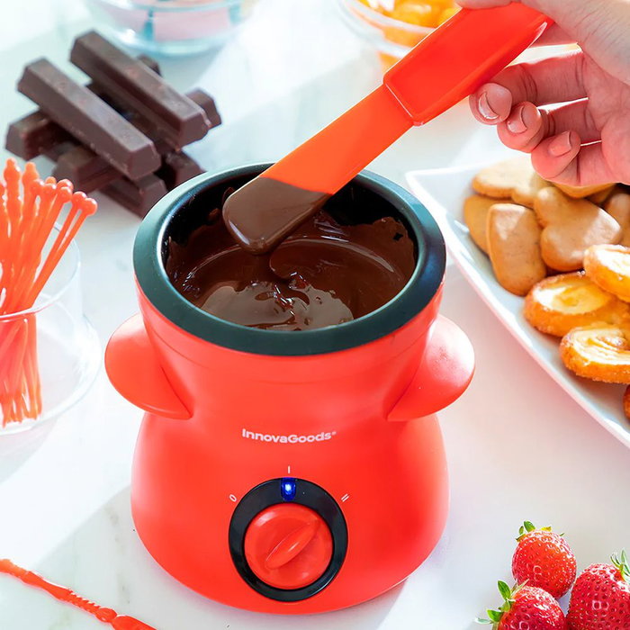 Innovagoods Fondue de chocolat 300 ml 25 W avec accessoires (1 spatule, 10 fourchettes, 10 pics)