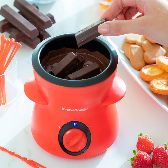 Innovagoods Fondue de chocolat 300 ml 25 W avec accessoires (1 spatule, 10 fourchettes, 10 pics)