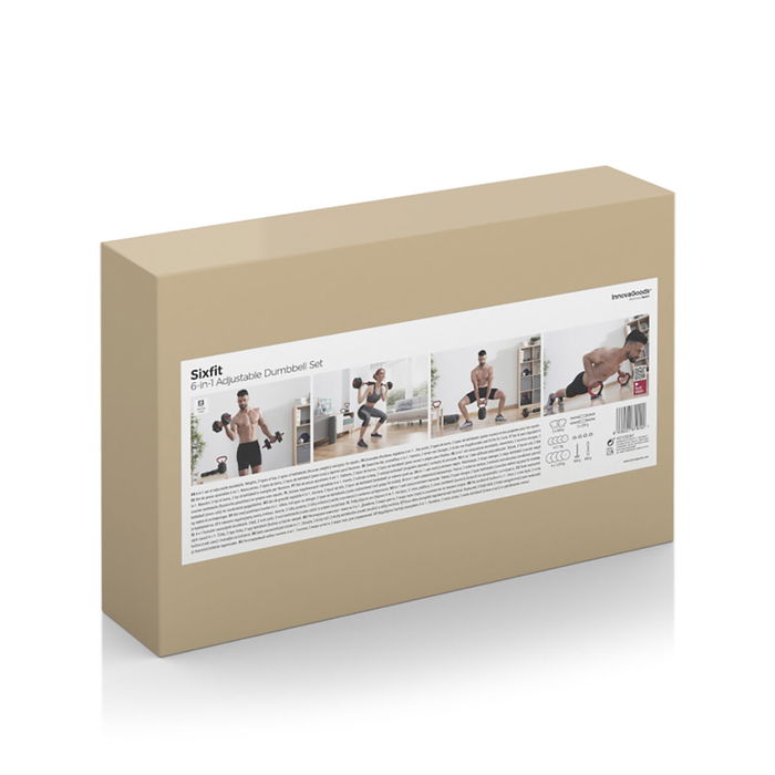 Ensemble de Poids Réglables6 en 1 avec Guide d’Exercices Sixfit InnovaGoods