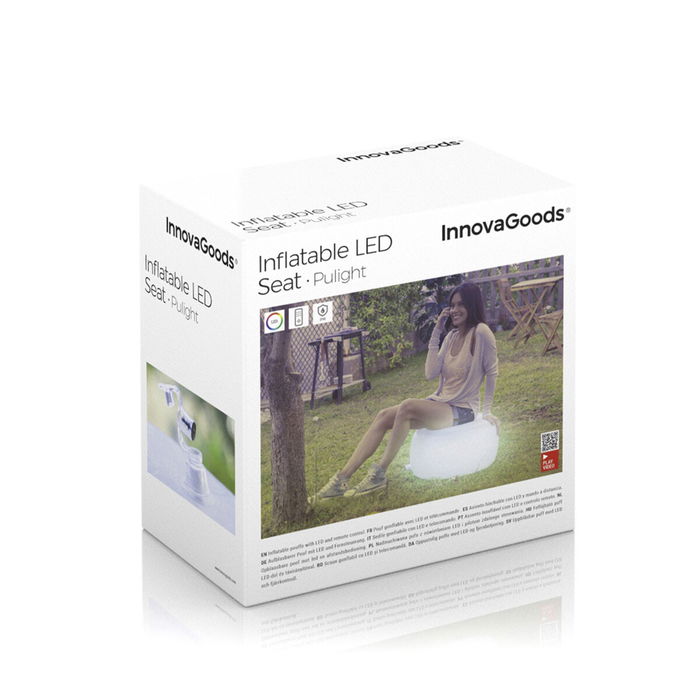 Siège gonflable avec LED multicolore et télécommande Pulight InnovaGoods Siège gonflable avec LED multicolore et télécommande Pulight InnovaGoods