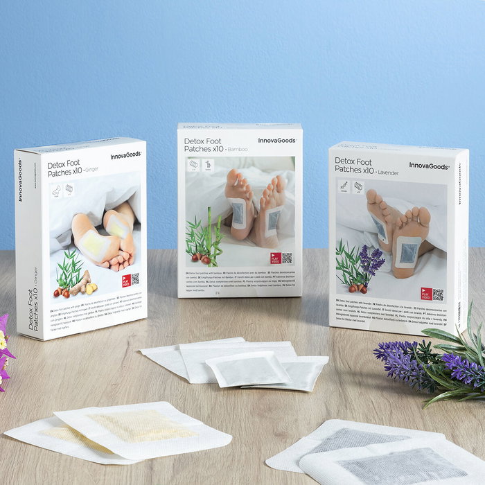 Patchs Détoxifiants pour les pieds Bamboo InnovaGoods 10 Unités