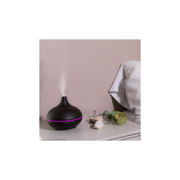 Cecotec Pure Aroma 150 Yin Humidificateur Ultrasonique 150ml, 7 Couleurs LED, Minuteur 3h, Silencieux, Design Bois