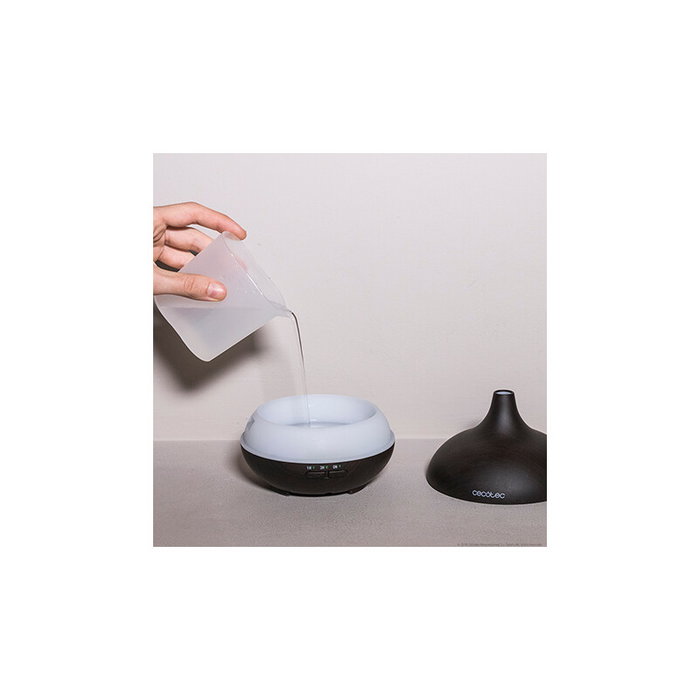 Cecotec Pure Aroma 150 Yin Humidificateur Ultrasonique 150ml, 7 Couleurs LED, Minuteur 3h, Silencieux, Design Bois