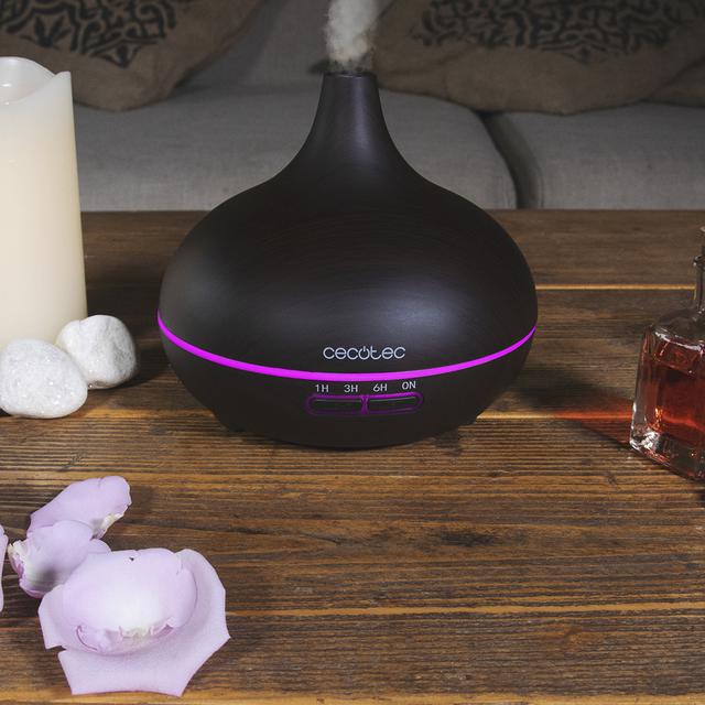 Cecotec Pure Aroma 300 Yin Humidificateur Ultrasonique avec Diffuseur d’Aromas 0.3 L Noir Bois