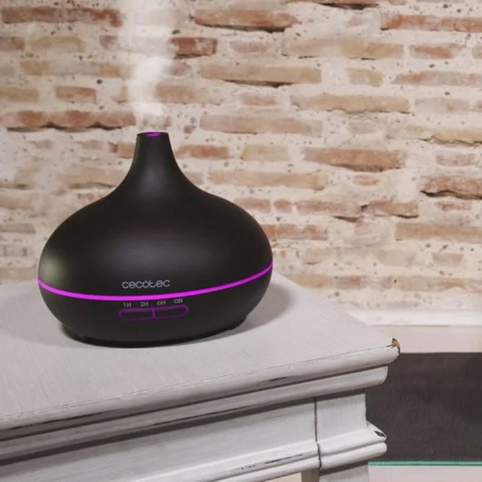 Cecotec Pure Aroma 300 Yin Humidificateur Ultrasonique avec Diffuseur d’Aromas 0.3 L Noir Bois