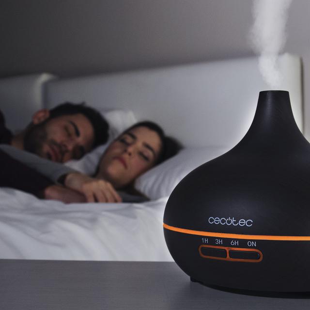 Cecotec Pure Aroma 300 Yin Humidificateur Ultrasonique avec Diffuseur d’Aromas 0.3 L Noir Bois