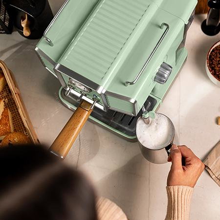 Cecotec Vintage Espresso 20 Tradizionale Cafetière Expresso avec pompe 20 bars 1350 W Vert clair